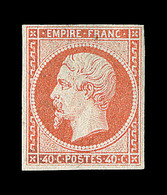 * NAPOLEON NON DENTELE - * - N°16 - 40c Orange - Signé Calves - Comme ** - TB - 1853-1860 Napoléon III