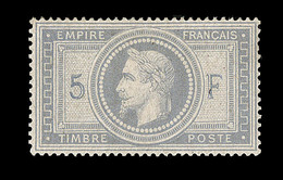 * NAPOLEON LAURE - * - N°33 - 5F Violet/gris - Charn. Marquée - Gomme Moyenne- Signé Calves - TB - 1863-1870 Napoléon III Lauré