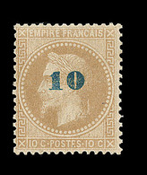 * NAPOLEON LAURE - * - N°34 - 10 S/10c - Signé Darteyre - TB - 1863-1870 Napoléon III Lauré