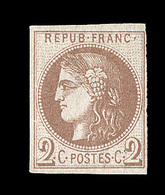 (*) EMISSION DE BORDEAUX - (*) - N°40A - 2c Chocolat Signé Roumet - TB - 1870 Emission De Bordeaux