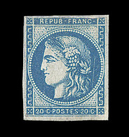 * EMISSION DE BORDEAUX - * - N°45B - 20c Bleu - Report 2 - Variété Trait Blanc Derrière La Tête - Replaqué - TB - 1870 Emission De Bordeaux