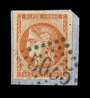 F EMISSION DE BORDEAUX - F - N°48 - Rge Orange Clair - Obl. GC 5055 - Signé Baudot - TB - 1870 Emission De Bordeaux