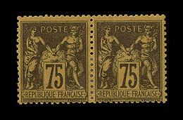 * TYPE SAGE - * - N°99 - 75c Violet Noir S/jaune - TB - 1876-1878 Sage (Type I)