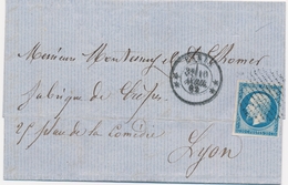 LAC N°14A - 20c Bleu - BDF Avec Filet D'encadrement S/lettre - TB - 1849-1876: Période Classique