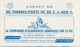 ** CARNETS ANCIENS - ** - N°1011B C15 - Série S16.58 - Variété 2ème "I" De FRIMATIC Cassé - Daté 19/12/58 -TB - Autres & Non Classés