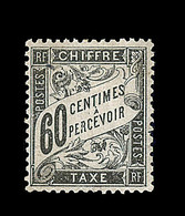 * TIMBRES TAXE - * - N°23 - 2F Noir - Signé Calves - TB - 1859-1959 Neufs