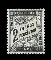 O TIMBRES TAXE - O - N°23 - 2F Noir - Signé Calves - TB - 1859-1959 Neufs