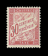 * TIMBRES TAXE - * - N°39 - 1F Rose S/paille - Signé Blanc - B/TB - 1859-1959 Neufs