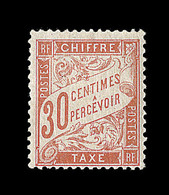 F TIMBRES TAXE - F - N°39 - 1F Rose S/paille - Obl. Joinville Le Pont - TB/SUP - 1859-1959 Neufs