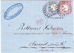 O POSTE PRIVE - STRASBOURG - O - N°54 - 3pf Bleu - TB - Lettres & Documents