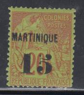 * MARTINIQUE - TIMBRES POSTE - * - N°5 - Surch. 15/20 - B/TB - Autres & Non Classés