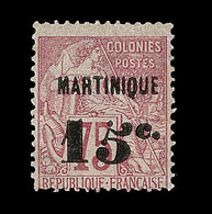 * MARTINIQUE - TIMBRES POSTE - * - N°18a - 15c S/75c - "5" Penché - Signé A. Brun - TB - Autres & Non Classés