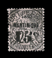 O MARTINIQUE - TIMBRES POSTE - O - N°28a - 15 S/25c - "5" Penché - Belle Obl. Centrale - TB/SUP - Autres & Non Classés