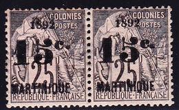 ** MARTINIQUE - TIMBRES POSTE - ** - N°30 - 15 S/25c - Paire - 1 Ex. Qques Rousseurs Sinon TB - Autres & Non Classés