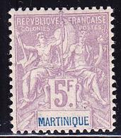 * MARTINIQUE - TIMBRES POSTE - * - N°51 - 5F Lilas - TB - Autres & Non Classés