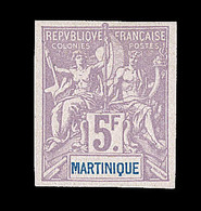 (*) MARTINIQUE - TIMBRES POSTE - (*) - N°51a - 5F Violet - ND - Signé Roumet - TB - Autres & Non Classés