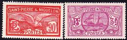 ** SAINT PIERRE ET MIQUELON - ** - N°129, 131 - 2 Valeurs - TB - Vide