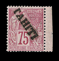 ** TAHITI - ** - N°17a - 75c Rose - Surch. Renversée - Petit BdF - TB - Autres & Non Classés