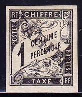 * TAHITI - TIMBRES TAXE - * - N°1 - 1c Noir - Signé Calves - TB - Autres & Non Classés