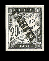 * TAHITI - TIMBRES TAXE - * - N°8 - 20c Noir - Leg. Clair - Autres & Non Classés