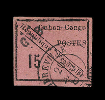 O GABON - O - N°14 - 15c Noir S. Rose - Lég. Pelurage - Autres & Non Classés