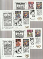 D 1368) SSt 25.11.2000 UNO Wien Mi# 179 + Österreich Mi# 2318-2321: Hundertwasser - Modern