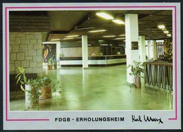 C5690 - TOP Schöneck - FDGB Erholungsheim Karl Marx Innenansicht Foyer - Verlag Erlbach - Vogtland