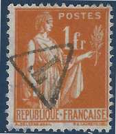 France Paix N°286 1 F Orange Oblitéré Du Cachet à Main De Facteur T Triangle Taxe - 1932-39 Frieden