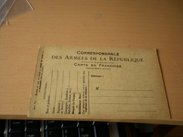 Correspondace Des Armes De La Republique Carte En Franchise - Oorlogszegels