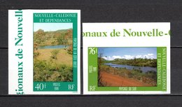 Nlle CALEDONIE N° 525 + 526  NON DENTELES   NEUFS SANS CHARNIERE  COTE 20.00€  PAYSAGE - Imperforates, Proofs & Errors
