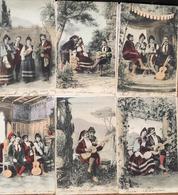 6 CPA Bulgarie? Russie? Folklore , Costumes, Musique ,groupe De Musiciens En Tenue Folklorique, écrites En 1902, Timbres - Bulgarie