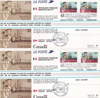 Ensemble Commémoratif Du 450e Anniversaire Du Premier Voyage De Jacques Cartier Au Canada (VOIR LES SCANS) - Souvenir Blocks
