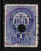 U.S.A.  Scott # UNLISTED 1908 VF USED NEW YORK STATE $1.00 STOCK TRANSFER (Stamp Scan # 510) - Revenues