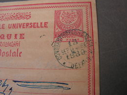 Türkei Alte Karte 1889 Blau Cds .nach Pless - Ganzsachen