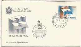 SAN MARINO FDC EUROPA 1963 - 1963