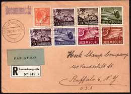 Luxembourg To USA Registered Nº 241t Airmail Cover 1948 - Storia Postale