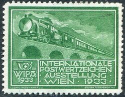 Austria 1933 WIPA Exhibition Railway Train Bridge Eisenbahn Zug Brücke Chemin De Fer Pont Vignette Poster Reklamemarke - Trains