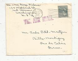 Lettre, Etats Unis , MOUNT VERNON ,  WASH. ,1946. ,  Via Air Mail, Vignette Greetings1946, 2 Scans - Brieven En Documenten