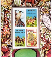 Nigeria 1990, Animals, Birds, Parrot Giraffe, Gorilla, Elephant, BF IMPERFORATED - Gorilla's