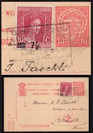 LUXEMBOURG - VARIETE - MARIE ADELAIDE / 1919 SURCHARGE DEPLACEE SUR ENTIER POSTAL VOYAGE  (ref 5719e) - 1914-24 Marie-Adelaide