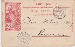Switzerland-1900 10c Red UPU PS Postcard Murgenthal Cover To Barmen, Germany - Entiers Postaux