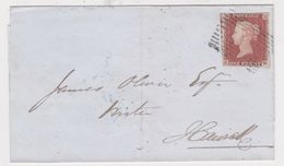 Great Britain-1848 1d Red On White Paper Jedburgh, Scotland Cover To Hawick - Lettres & Documents