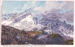 Zeno Diemer, Alpspitze Und Höllenthalspitzen Bei Partenkirchen, Bavière Allemagne, Litho (1092) - Diemer, Zeno