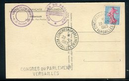 Oblitération " Congrès Du Parlement Versailles " Sur Carte Postale En 1963 -  Réf M16 - 1961-....