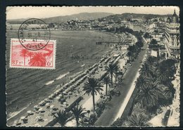 Vignette + Cachet + Oblitération " Championnat De France Bouliste " Sur Carte Postale De Cannes En 1947 -  Réf M18 - Lettres & Documents