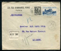 Tunisie - Enveloppe Commerciale De Tunis En Recommandé Pour Le Havre En 1934 -  Réf M32 - Briefe U. Dokumente