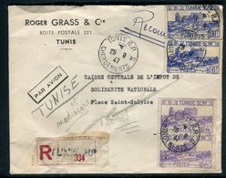 Tunisie - Enveloppe Commerciale De Tunis En Recommandé En 1947 -  Réf M33 - Briefe U. Dokumente