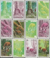 Zaïre 1984 COB 1253 à 1256. Série De 12 Essais De Couleurs Offset. Dessins D'André Buzin. WWF, Okapi - Altri & Non Classificati