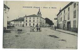 CPA 88 POUXEUX PLACE ET MAIRIE - Pouxeux Eloyes