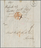 China: 1845, Folded Envelope From CANTON Bearing Black Oval "FORWARDED BY BUSH & CO HONGKONG" (Rowe - Autres & Non Classés